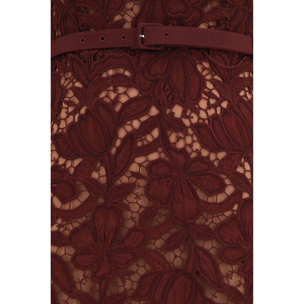 Robe de cocktail Self-Portrait Bordeaux en polyester