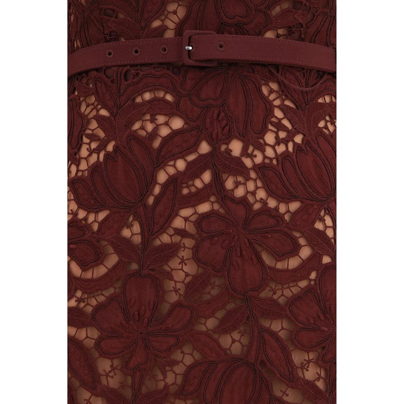 Self-Portrait Bordeaux Polyester Cocktail Dress