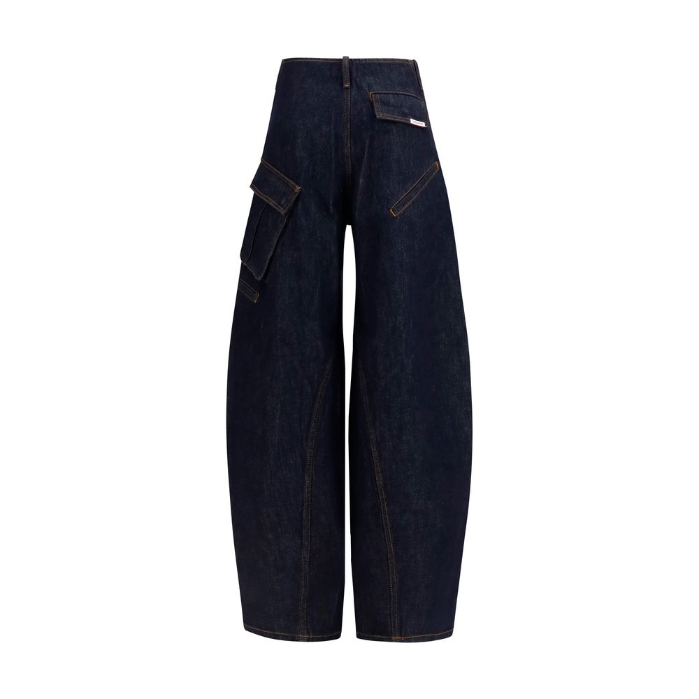 Pantalons Cargo en Coton Bleu Self-Portrait
