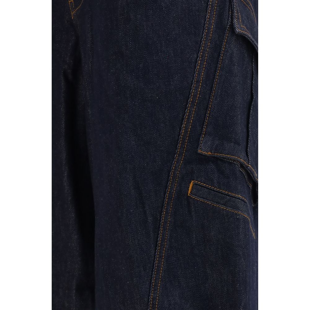 Pantalons Cargo en Coton Bleu Self-Portrait