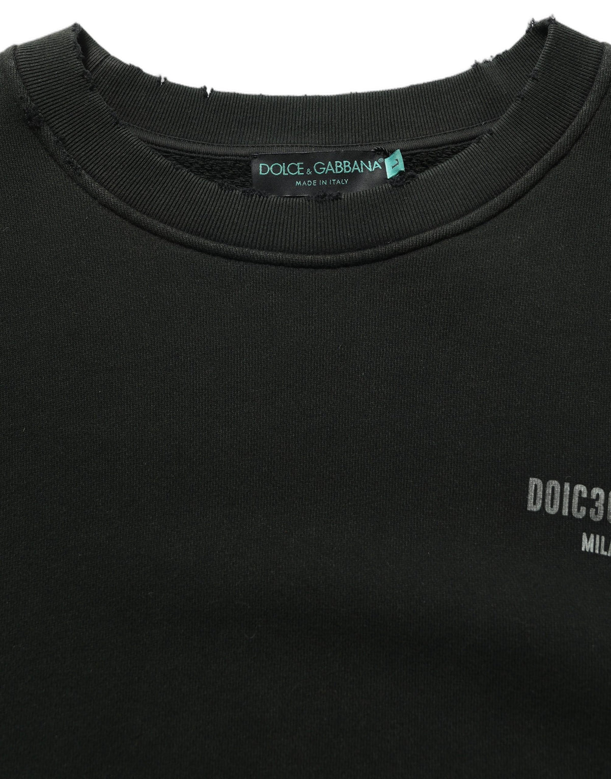 Dolce & Gabbana Black Cotton Crew Neck Men Sweatshirt Sweater