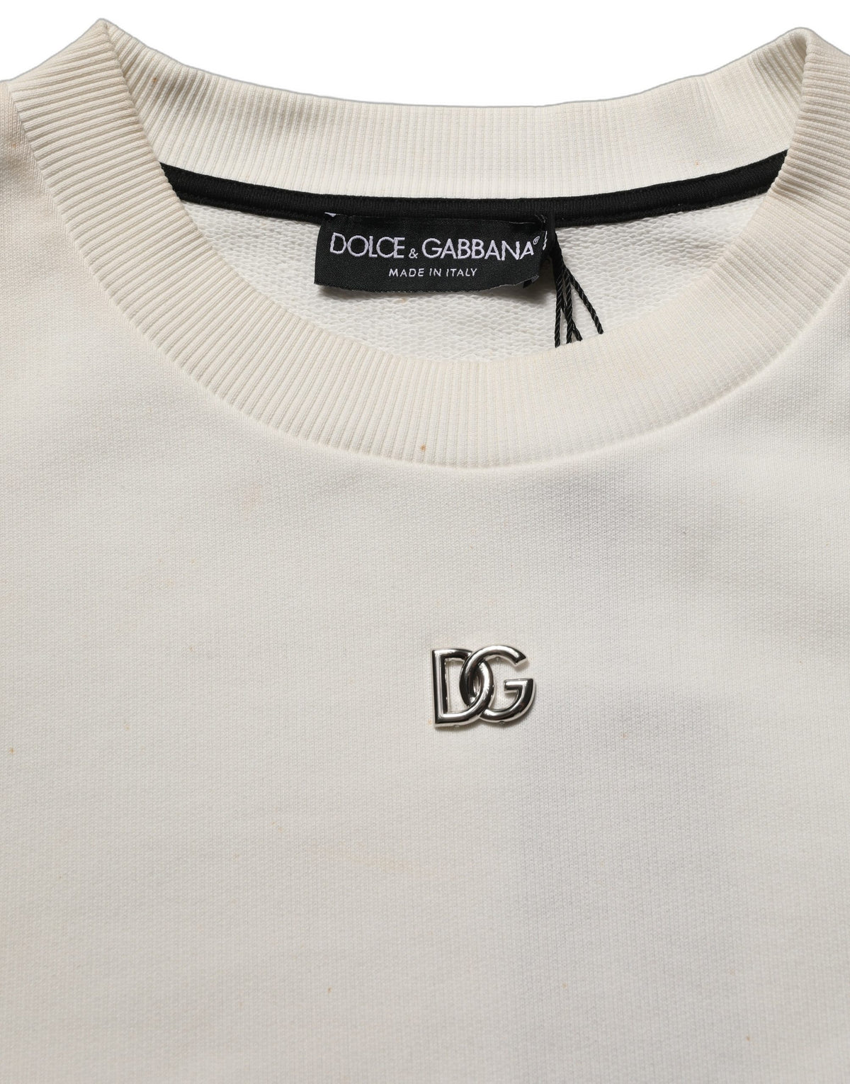 Dolce & Gabbana White DG Logo Crew Neck Sweatshirt Sweater