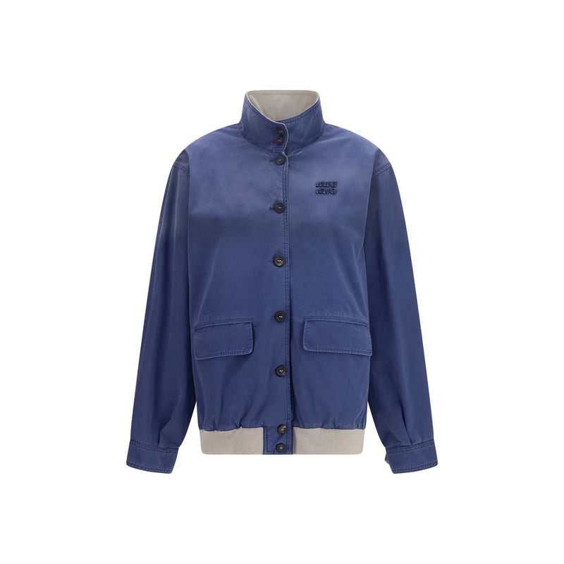 Miu Miu Blue Cotton Bomber