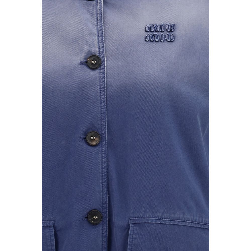 Bomber en coton bleu Miu Miu