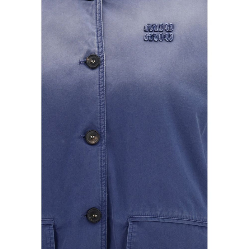 Miu Miu Blue Cotton Bomber
