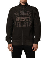 Dolce & Gabbana Brown Logo Print Full Zip Sweatshirt Sweater