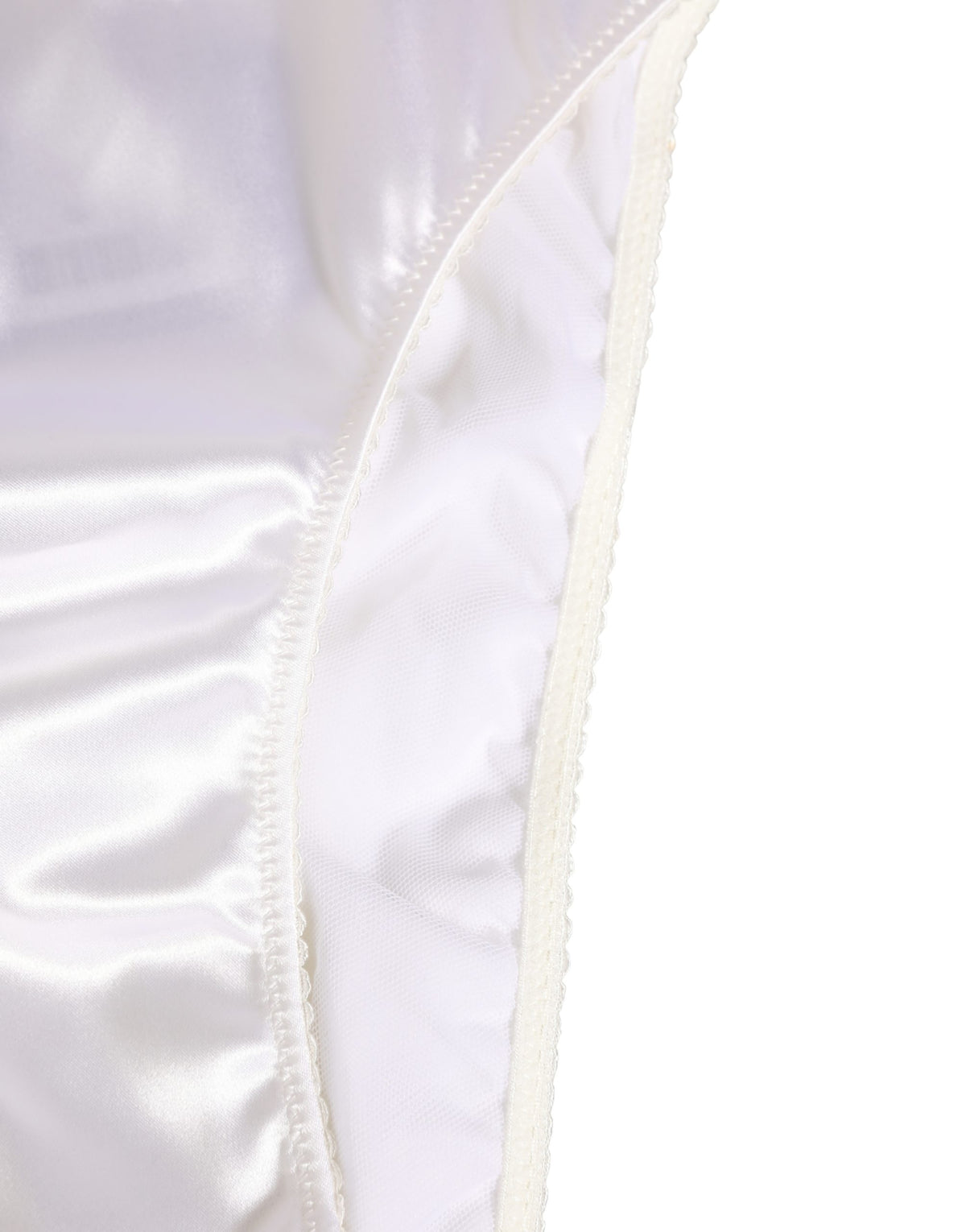 Dolce & Gabbana White Satin High-Waist Brief Logo Women Underwear