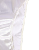 Dolce & Gabbana White Satin High-Waist Brief Logo Women Underwear