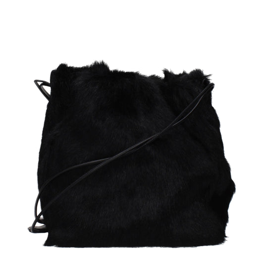 Jil Sander Black Fur Shoulder Bag - Elegant & Stylish