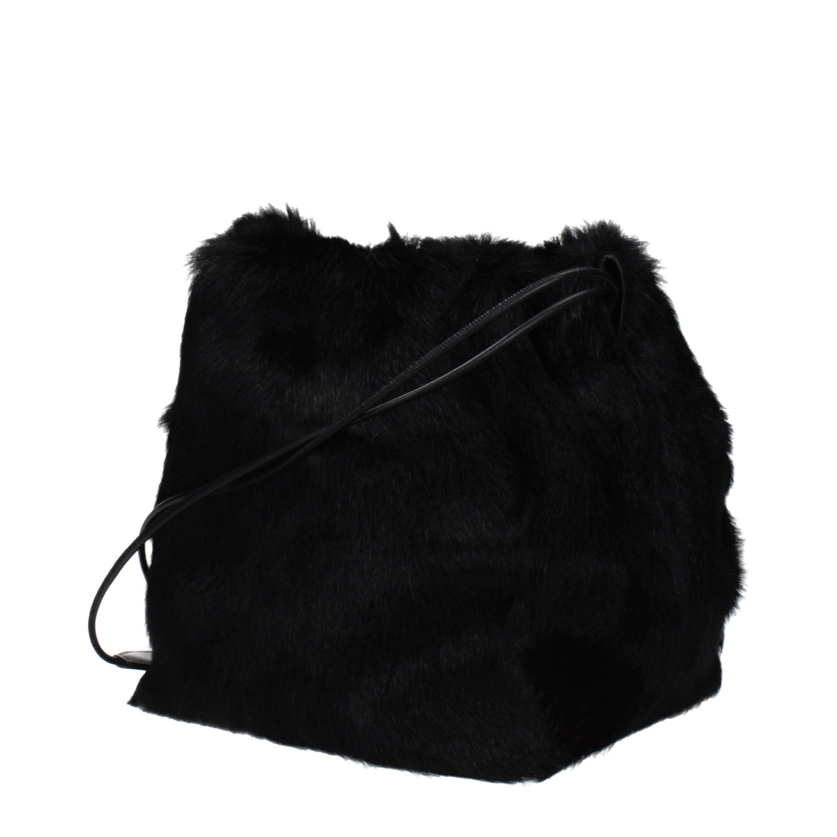 Jil Sander Black Fur Shoulder Bag - Elegant & Stylish