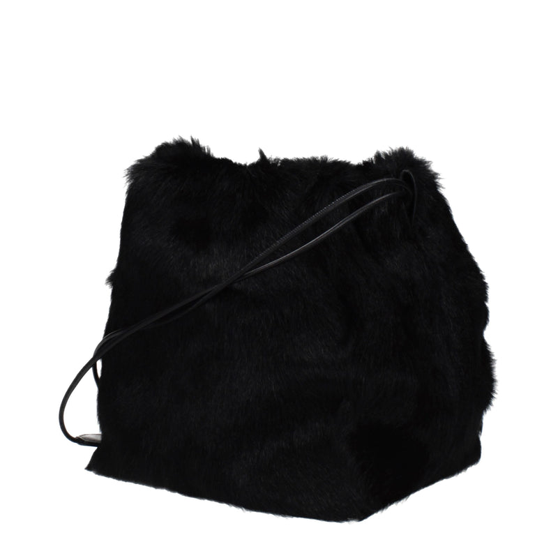 Jil Sander Black Fur Shoulder Bag - Elegant & Stylish