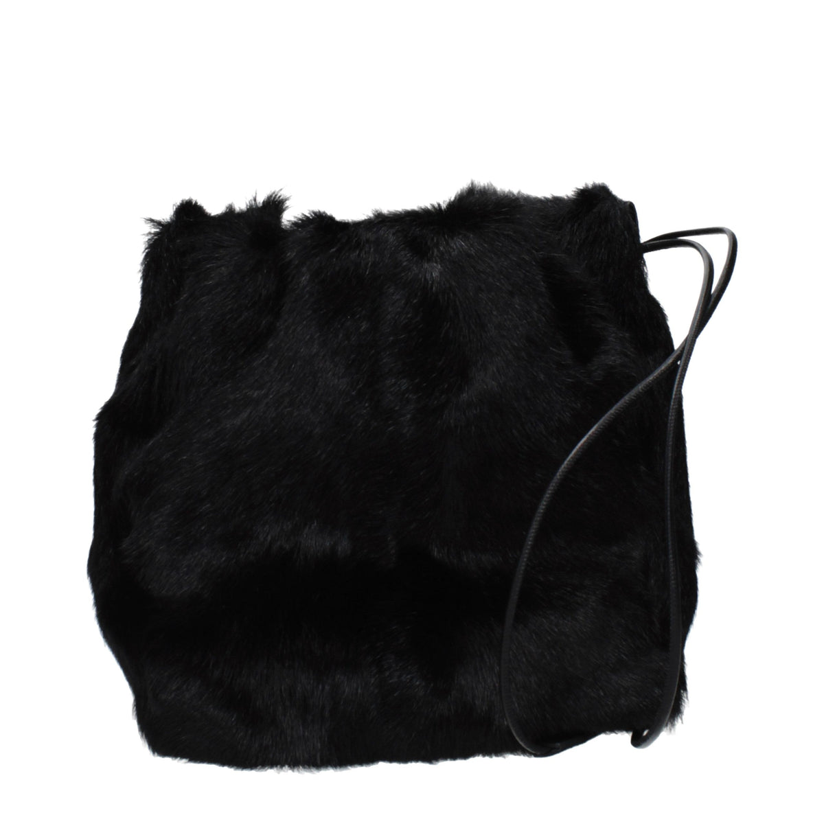 Jil Sander Black Fur Shoulder Bag - Elegant & Stylish