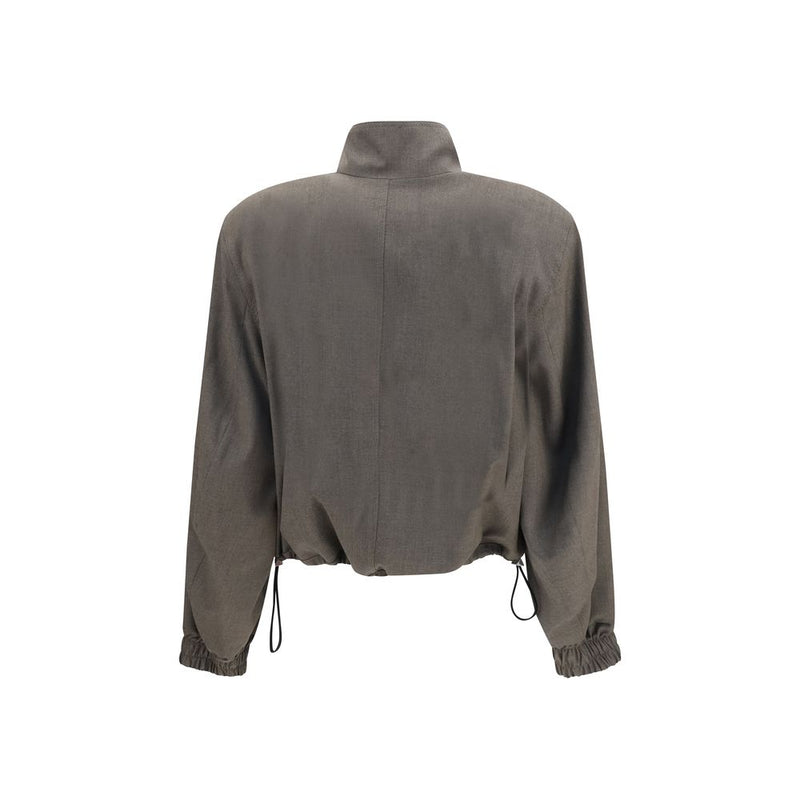 The Attico Brown Wool Oves Aries Bomber