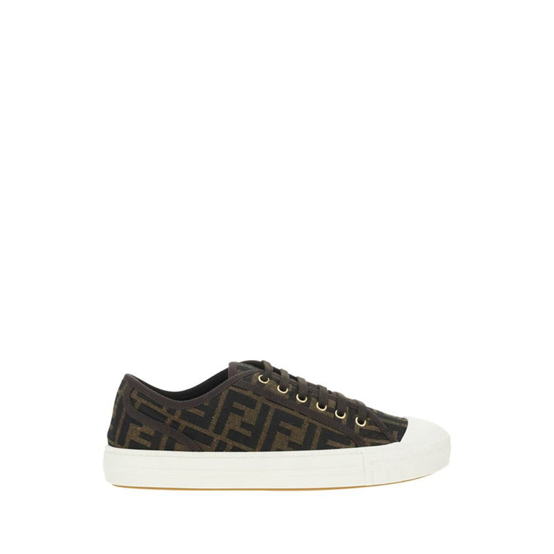 Fendi Brown Polyamide Low Top Sneakers for Men - Stylish Comfort
