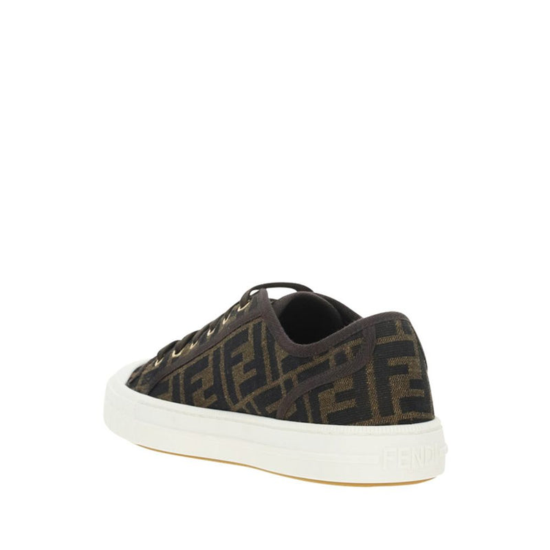 Fendi Brown Polyamide Low Top Sneakers for Men - Stylish Comfort