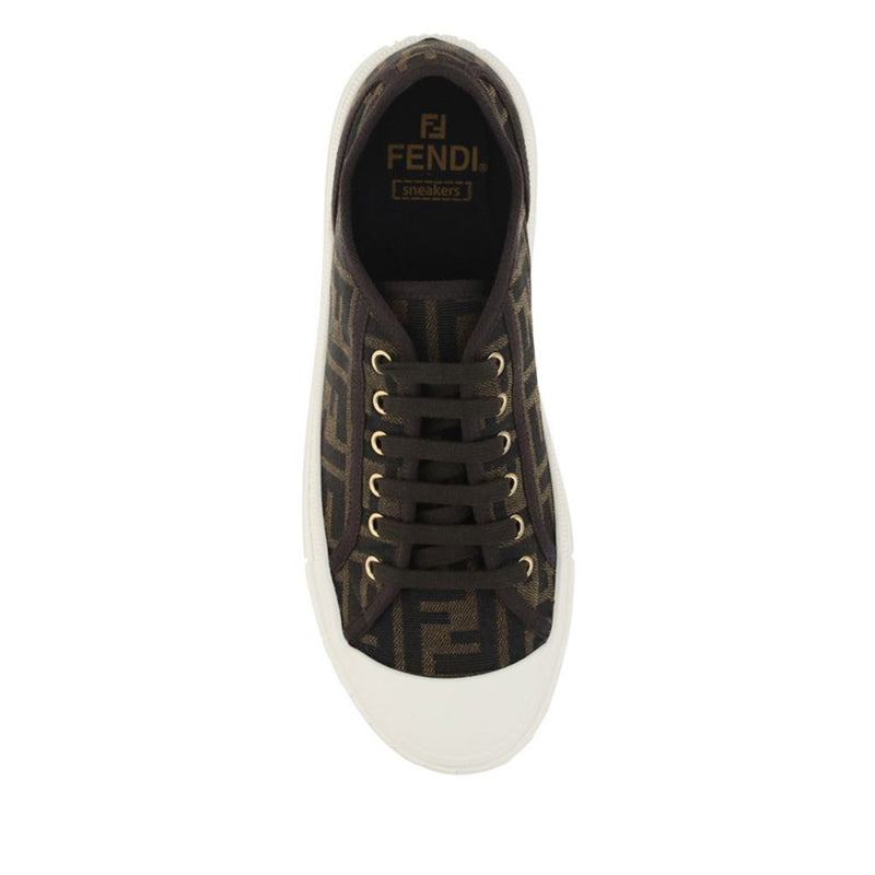 Fendi Brown Polyamide Low Top Sneakers for Men - Stylish Comfort