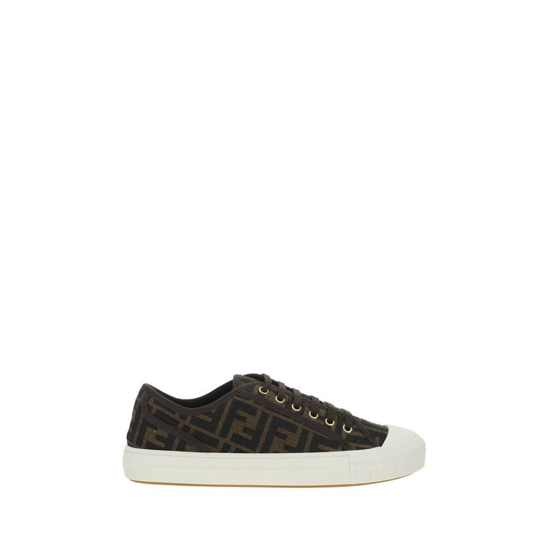 Fendi Brown Polyamide Low Top Sneakers for Men - Stylish Comfort