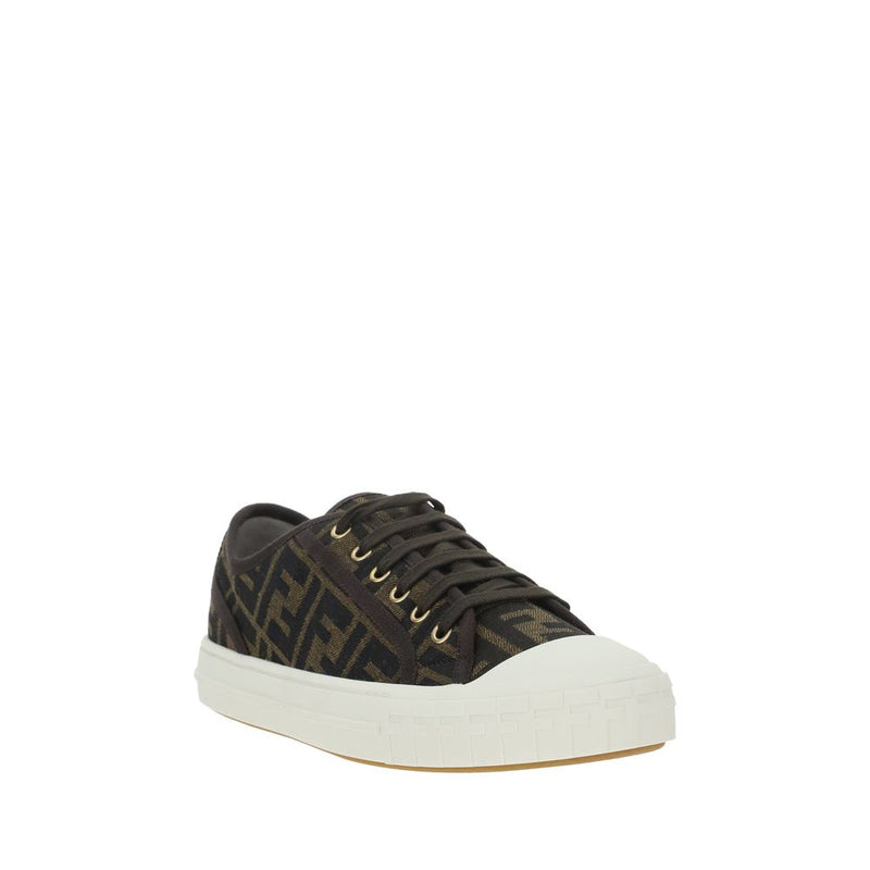 Fendi Brown Polyamide Low Top Sneakers for Men - Stylish Comfort