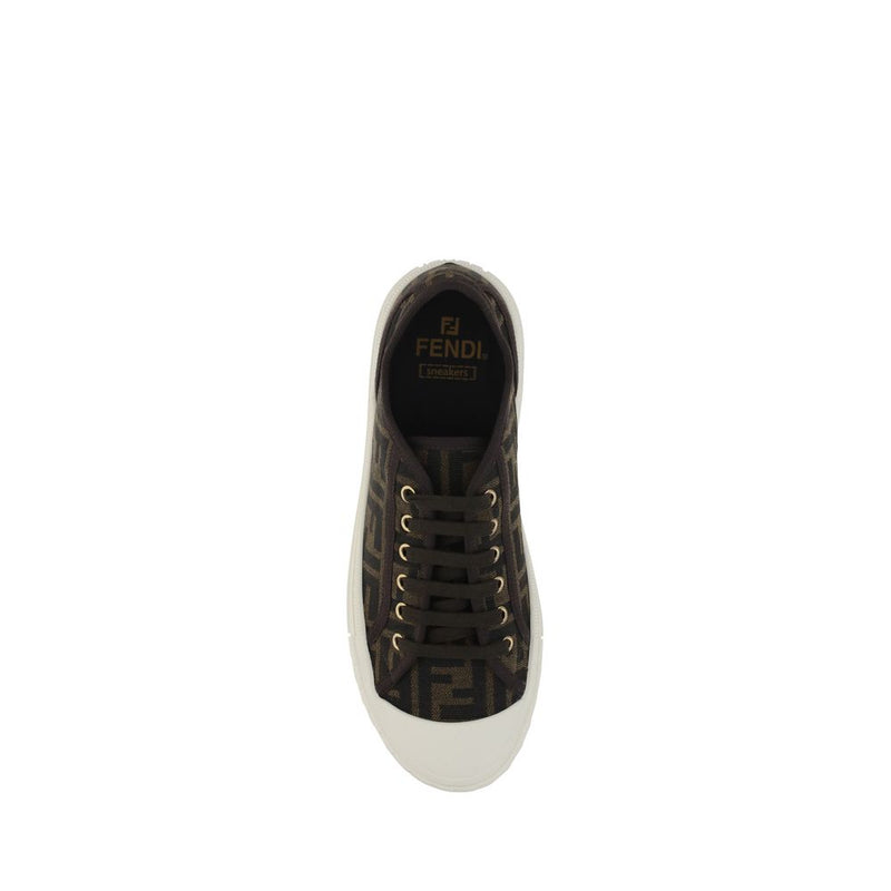 Fendi Brown Polyamide Low Top Sneakers for Men - Stylish Comfort