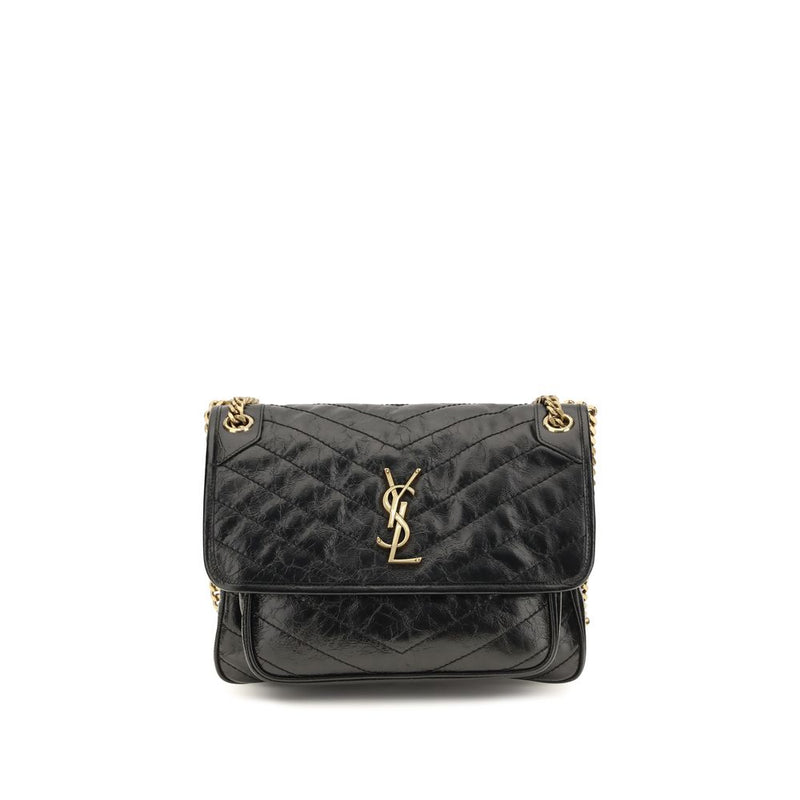 Saint Laurent Black Calf Leather Bos Taurus Shoulder Bag