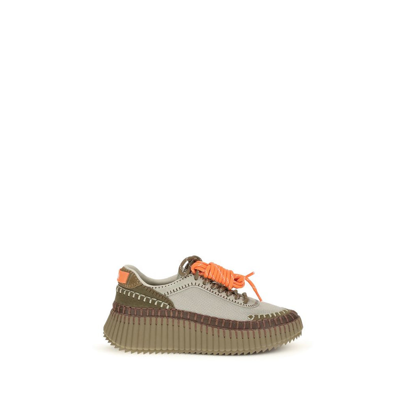 Chloé Nama Bicolor Polyurethane Athletic Sneakers