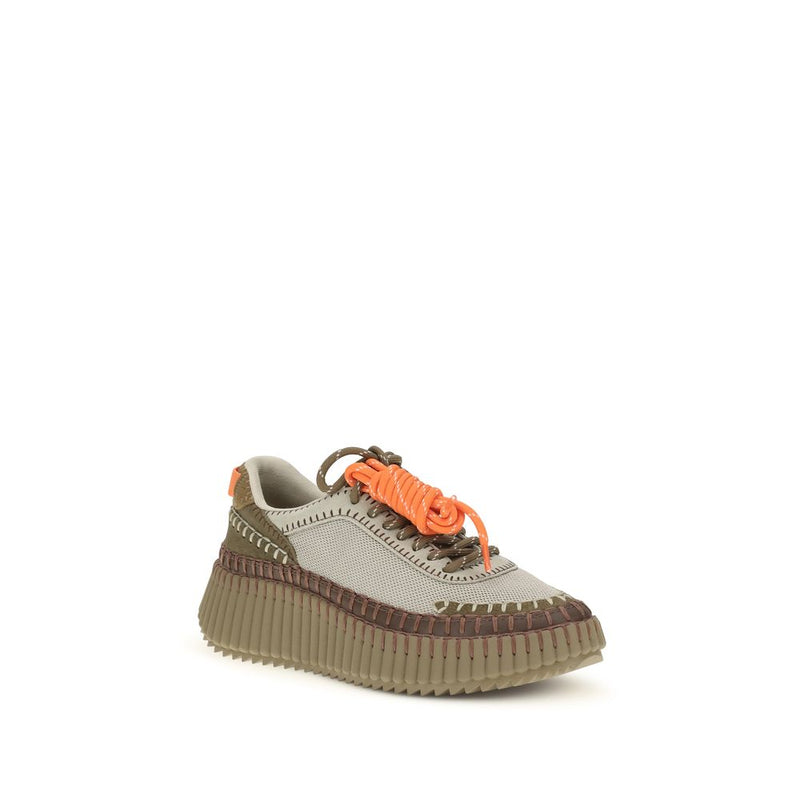 Chloé Nama Bicolor Polyurethane Athletic Sneakers