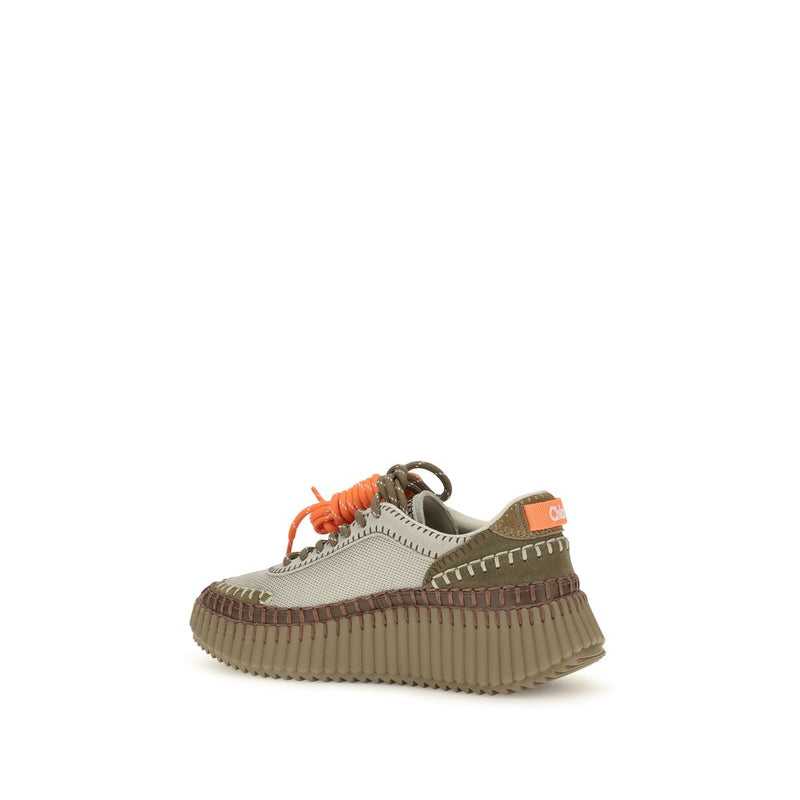 Chloé Nama Bicolor Polyurethane Athletic Sneakers