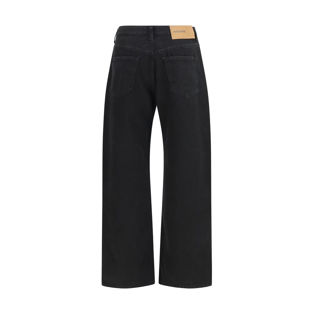 Jean droit en coton noir Haikure