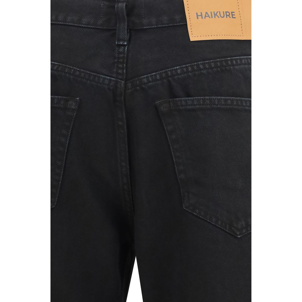 Jean droit en coton noir Haikure