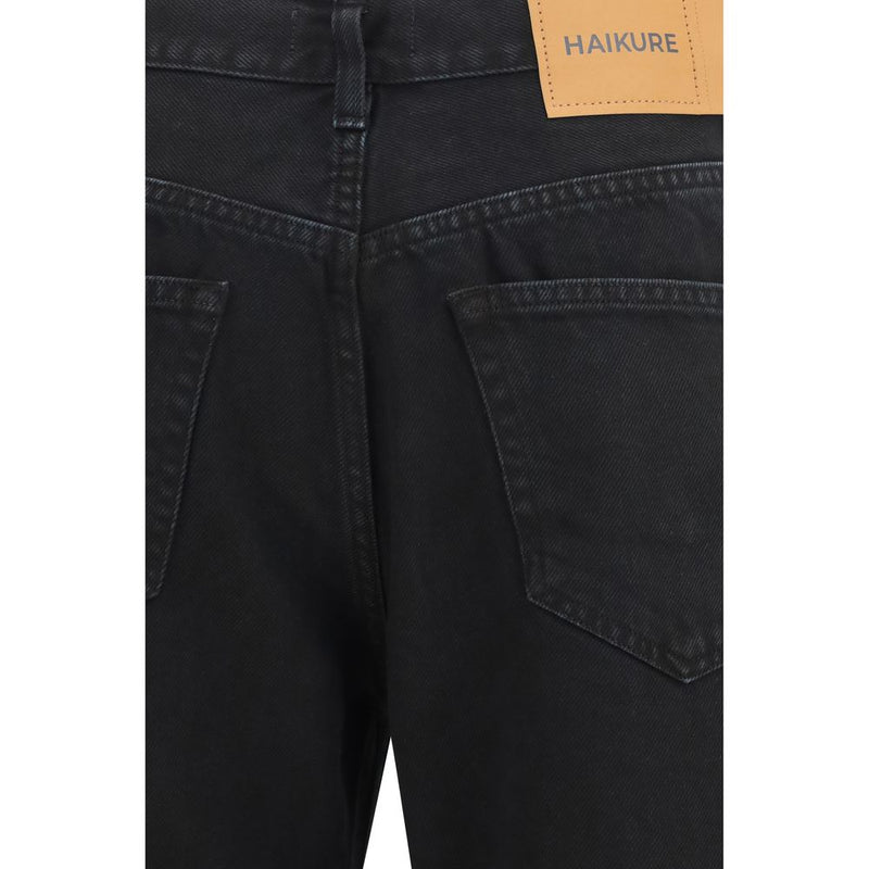 Haikure Black Cotton Straight-Leg Jeans