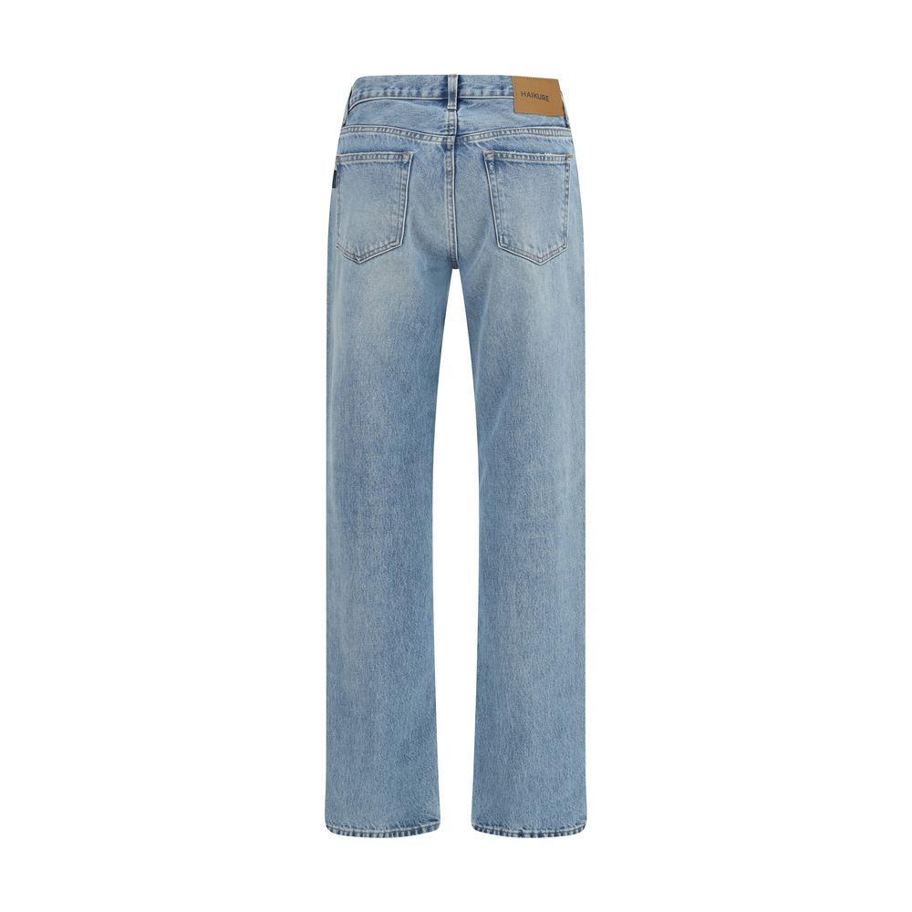 Jean droit en coton bleu Haikure