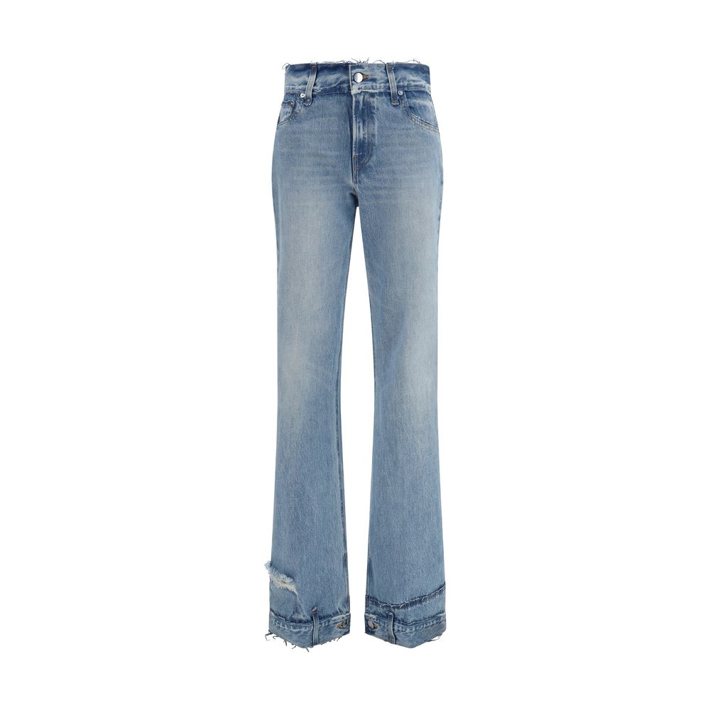 Jean évasé en coton bleu Haikure
