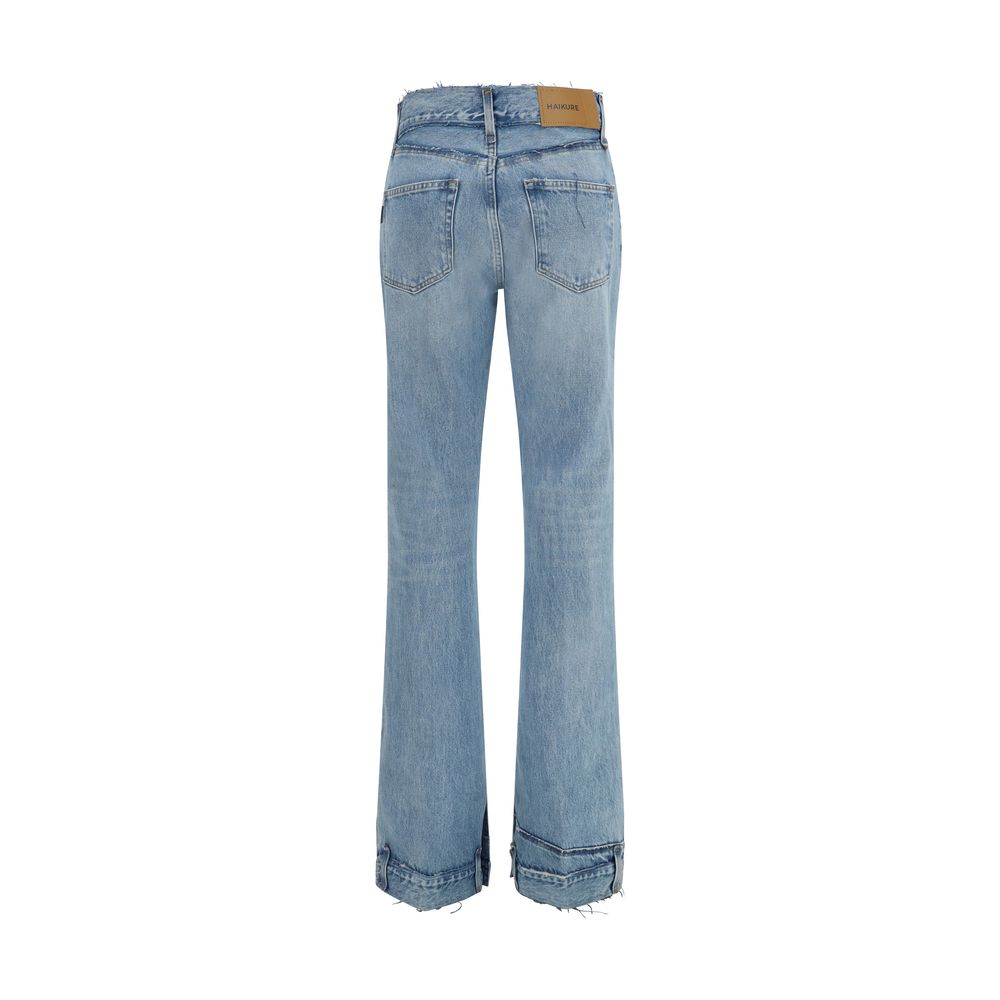 Jean évasé en coton bleu Haikure