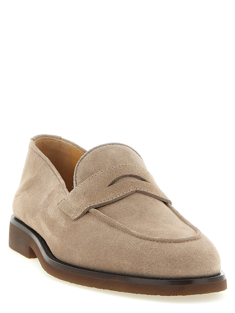 Mocassins à enfiler Brunello Cucinelli en veau gris