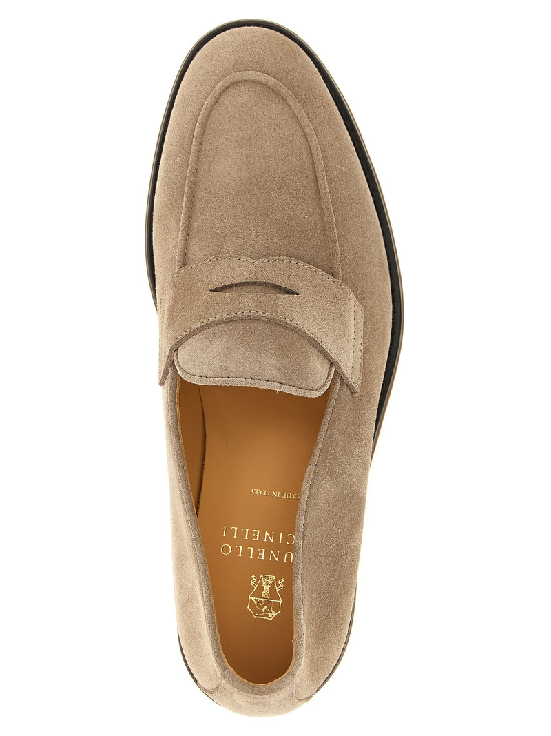 Mocassins à enfiler Brunello Cucinelli en veau gris