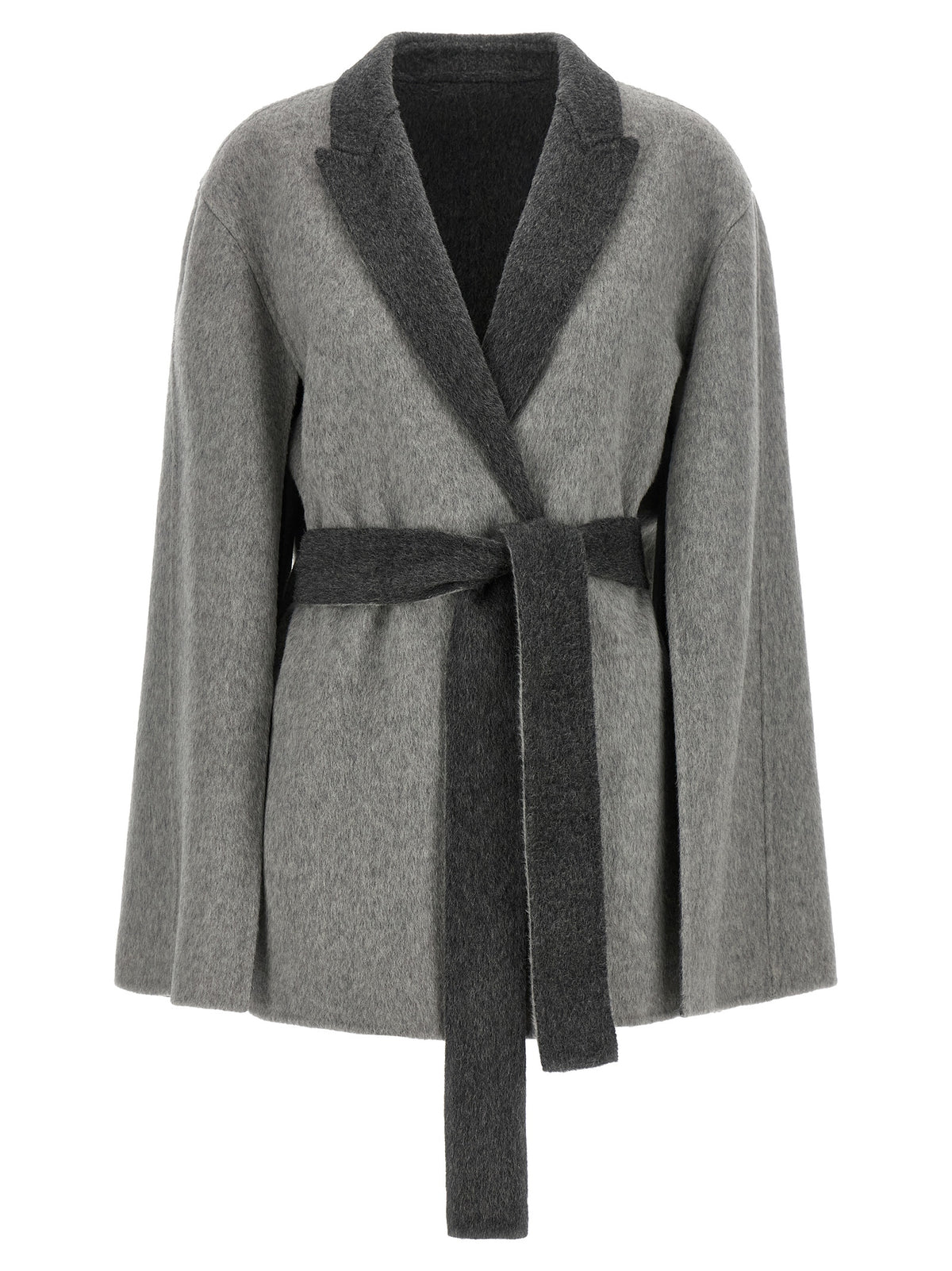 Cardigan en laine gris Alberta Ferretti