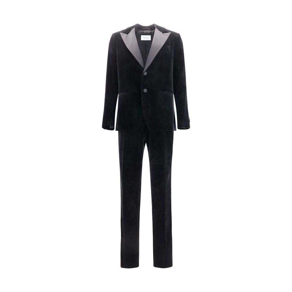 Ferragamo Black Cotton Tuxedo - Elegant Formal Wear