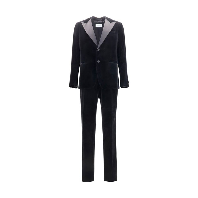 Ferragamo Black Cotton Tuxedo - Elegant Formal Wear