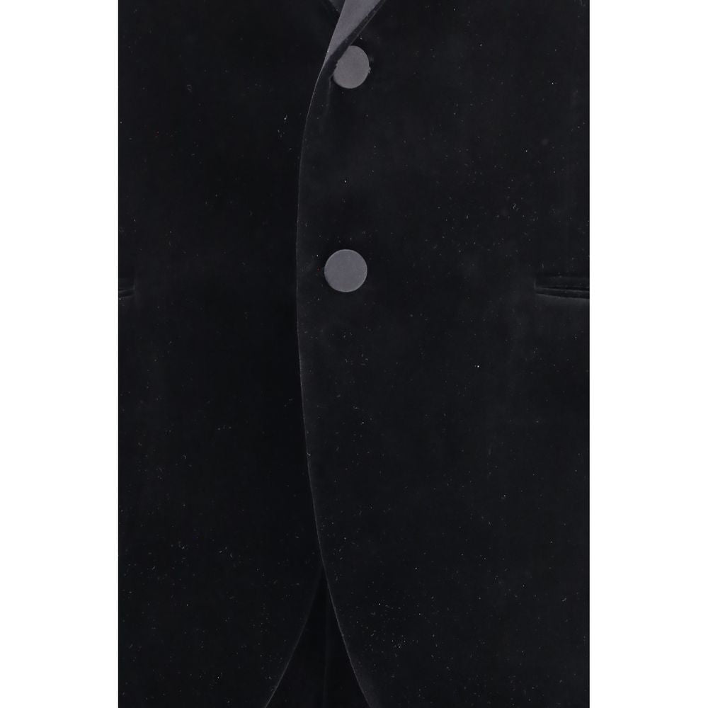 Ferragamo Black Cotton Tuxedo - Elegant Formal Wear