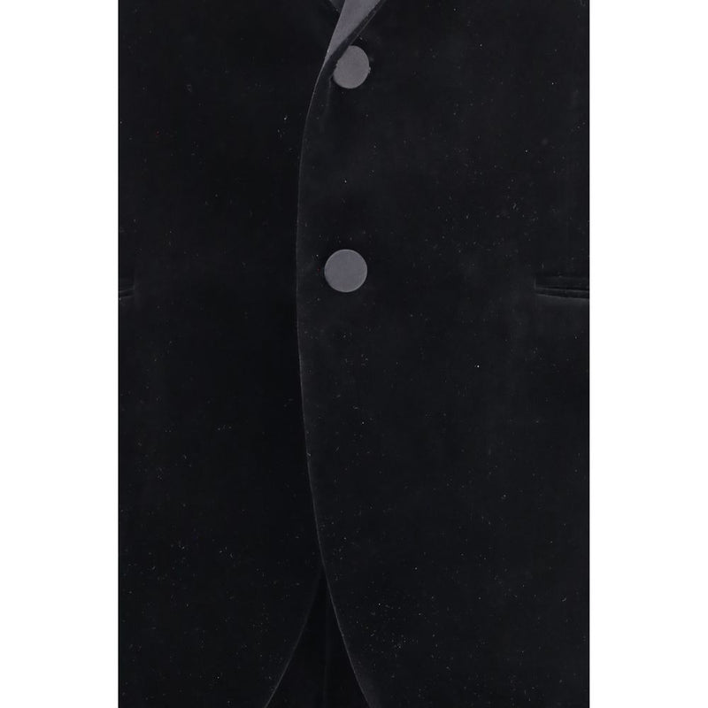 Ferragamo Black Cotton Tuxedo - Elegant Formal Wear