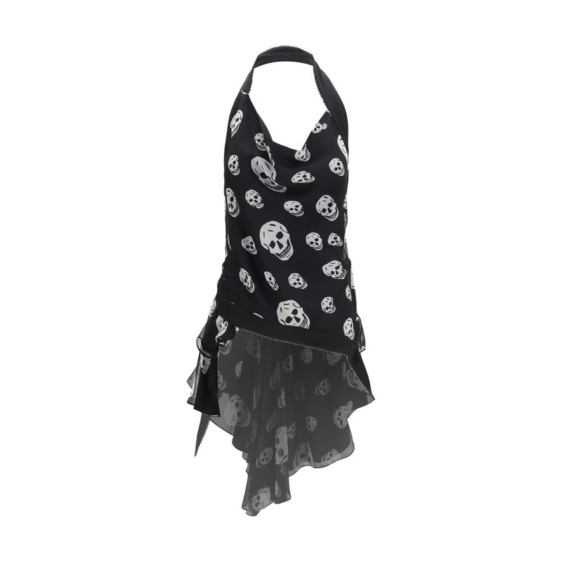 Alexander McQueen Black Silk Sleeveless T-Shirt