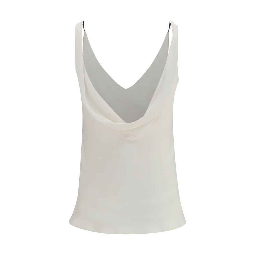 Brunello Cucinelli Beige Silk Blouse - Elegant Crêpe Sablé Top
