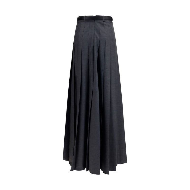 Self-Portrait Gray Polyester Long Skirt