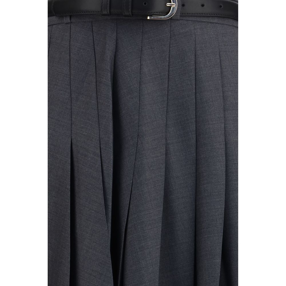 Jupe longue Self-Portrait grise en polyester