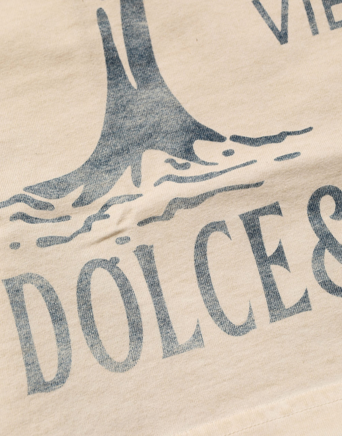 Dolce & Gabbana Beige Cotton Graphic Print Crew Neck T-shirt
