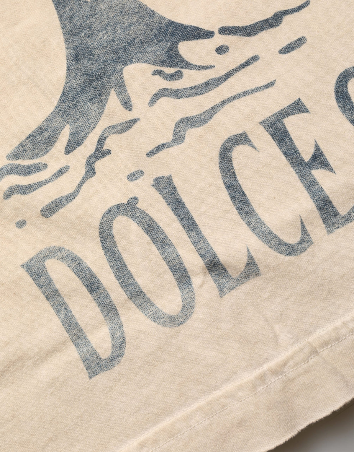 Dolce & Gabbana Beige Cotton Graphic Print Crew Neck T-shirt