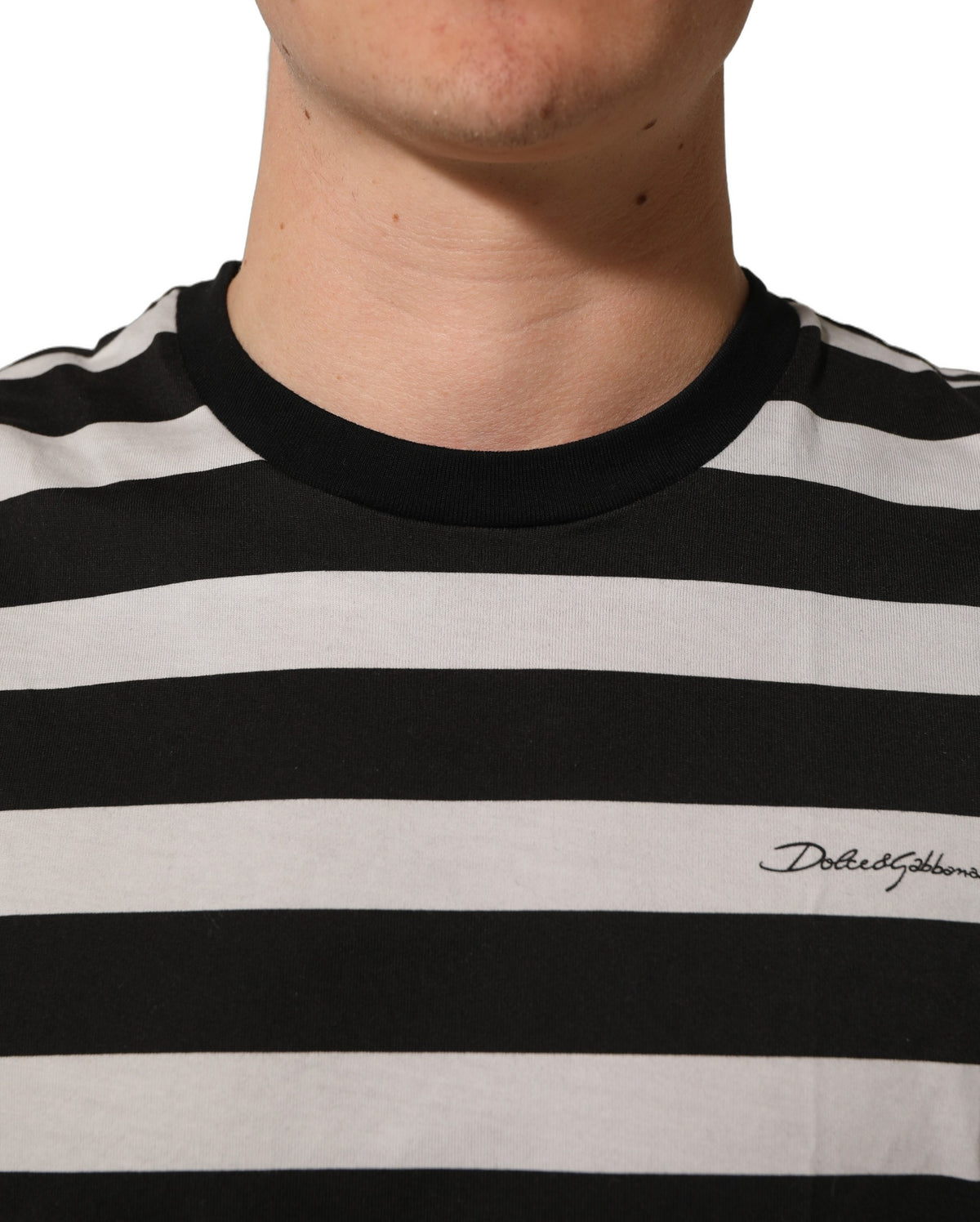 Débardeur en coton rayé noir et blanc Dolce & Gabbana
