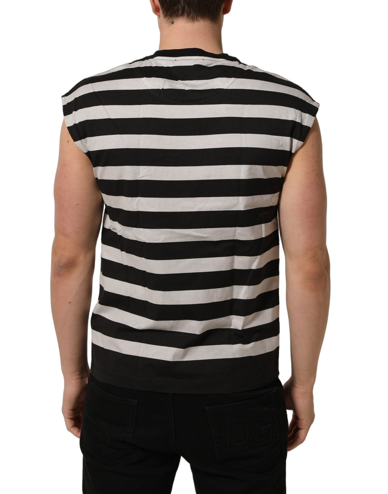 Débardeur en coton rayé noir et blanc Dolce & Gabbana