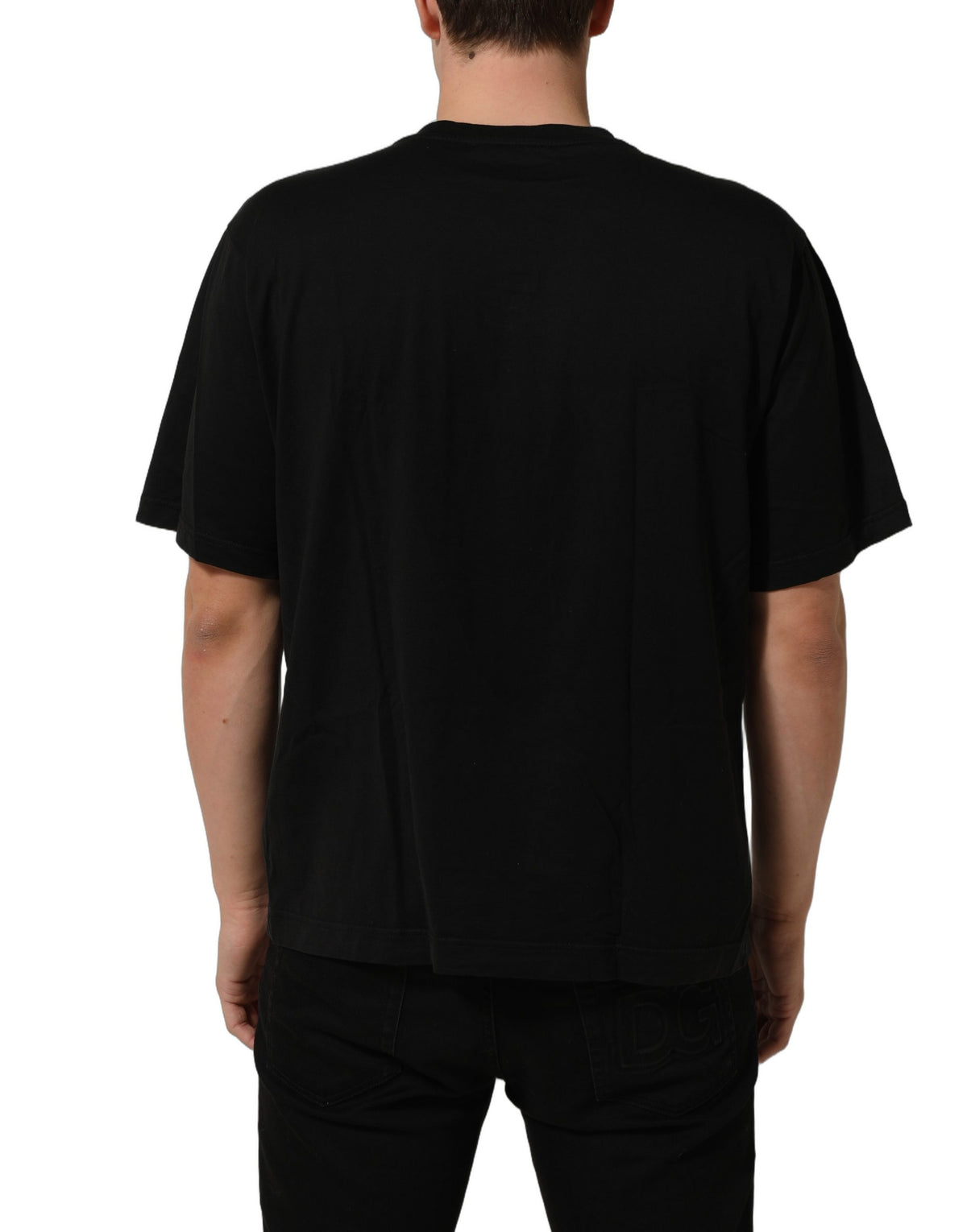 Dolce & Gabbana Black Metal DG Logo Short Sleeves T-shirt