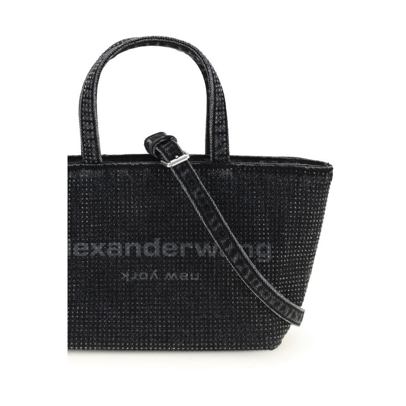 Alexander Wang Punch Small Gray Cotton Shoulder Bag